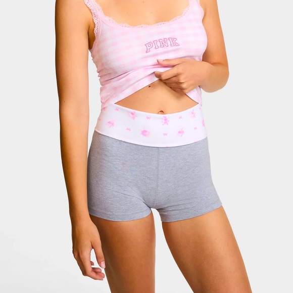 NWT Loveshackfancy x PINK Victoria's Secret fold over micro shorts - Picture 1 of 11